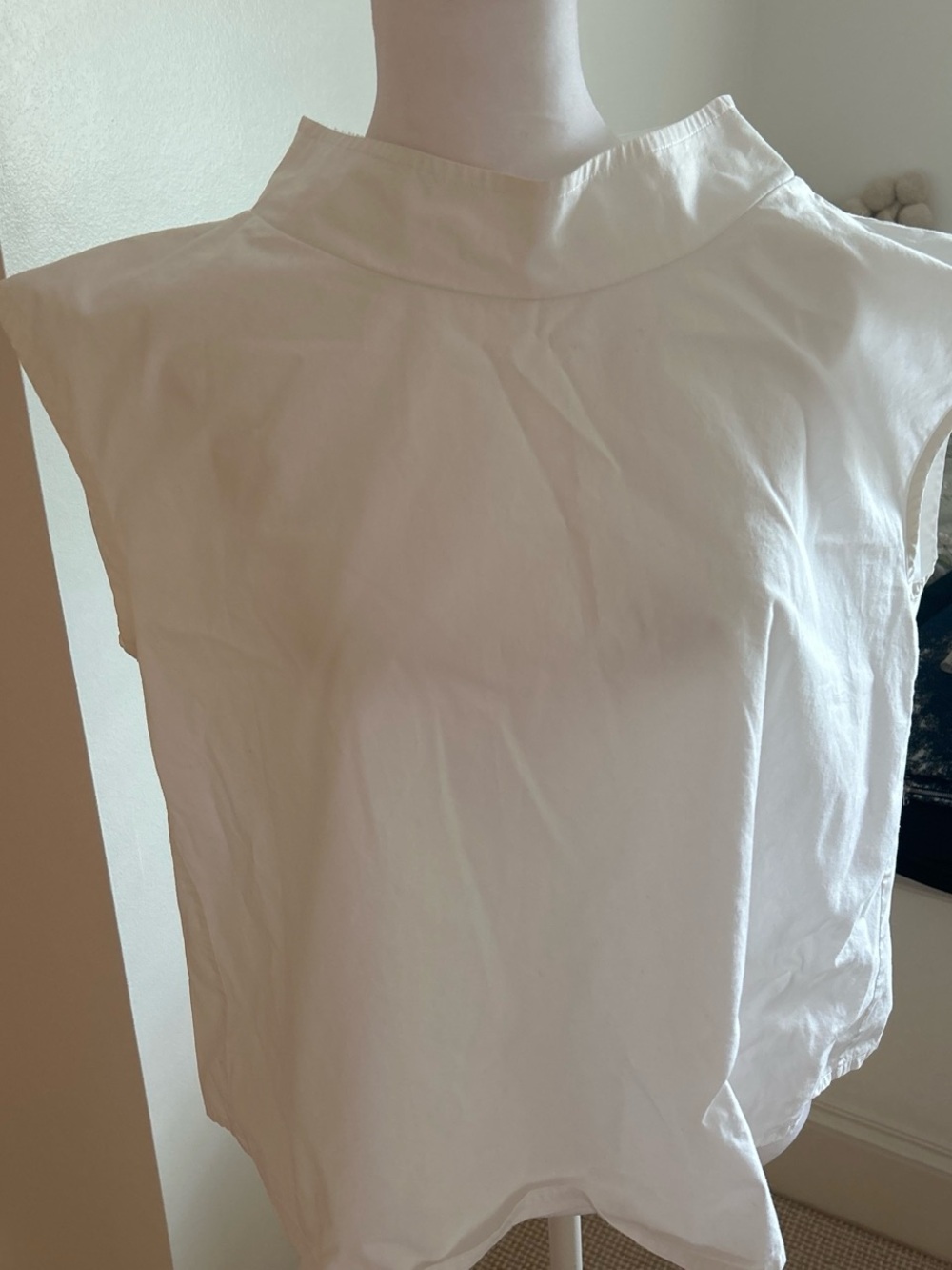Sleeveless Mock Neck Blouse - White